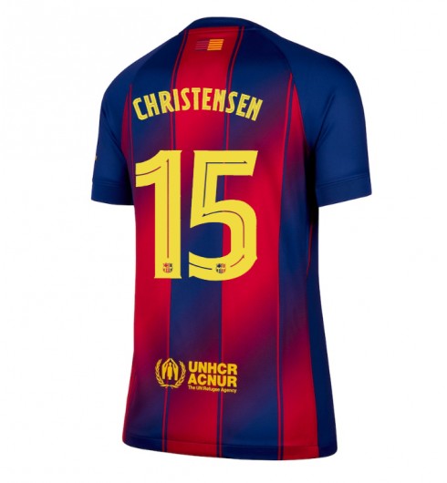 Ženske Nogometnih dresov Barcelona Andreas Christensen #15 Domači 2025-26 Kratki rokavi Ženske Nogometnih dresov Barcelona Andreas Christensen #15 Domači 2025-26 Kratki rokavi